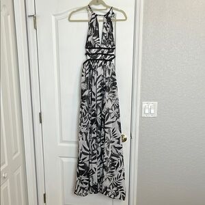 Express Black and White Halter Sundress Maxi